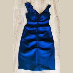 Blue Center Ruffle Dress